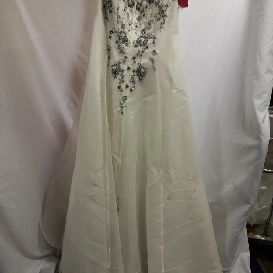 JULIAN & ADAMS JA10903 WEDDING DRESS, IVORY/BLACK - SIZE 12 