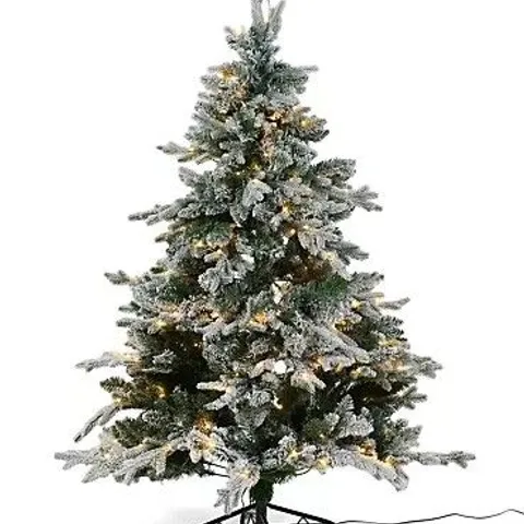 HOME REFLECTIONS PRE-LIT CHRISTMAS TREE FLOCKED 6FT