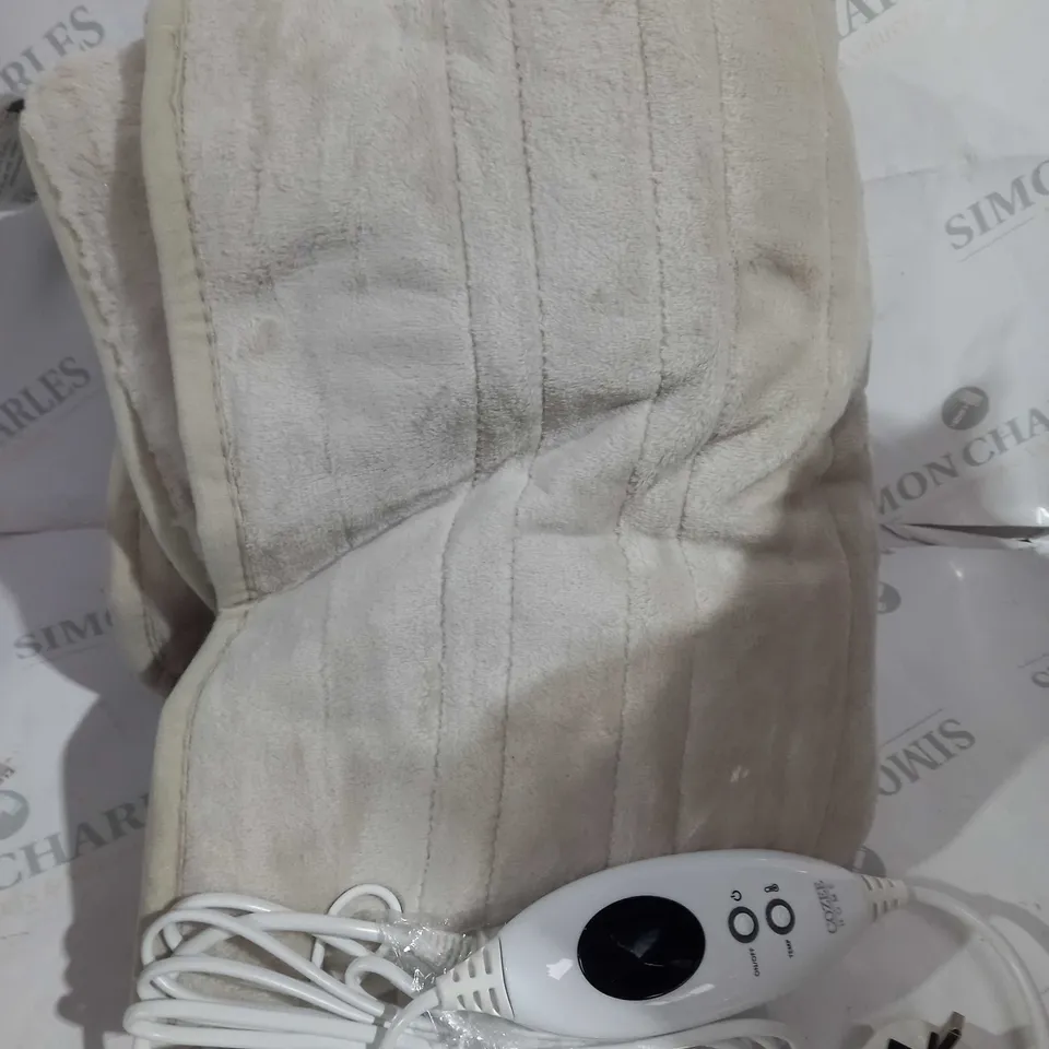 BOXED COZEE HOME HEATED BLANKET IN STONE