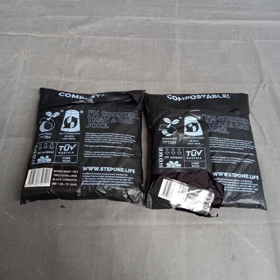 STEP ONE X2 BOXER BRIEF + FLY IN BLACK CURRANTS SIZE 3XL 