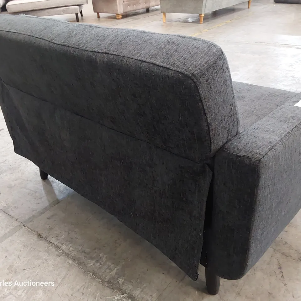 DESIGNER OSLO TWO SEATER SOFA CHARCOAL FABRIC 