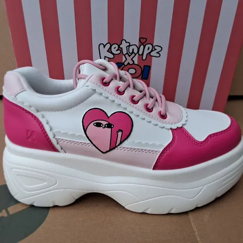 BRAND NEW BOXED KOI KETNIPZ LOVEABLE ANTICS CHUNKY TRAINERS IN PINK - UK 6