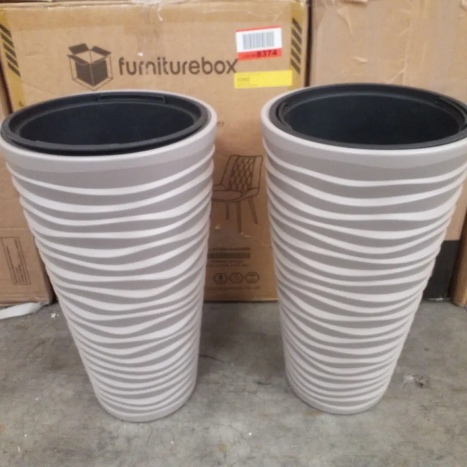 BOXED PROSPER PLAST 29.5×52 CM SAND SLIM FLOWERPOT (SET OF 2)