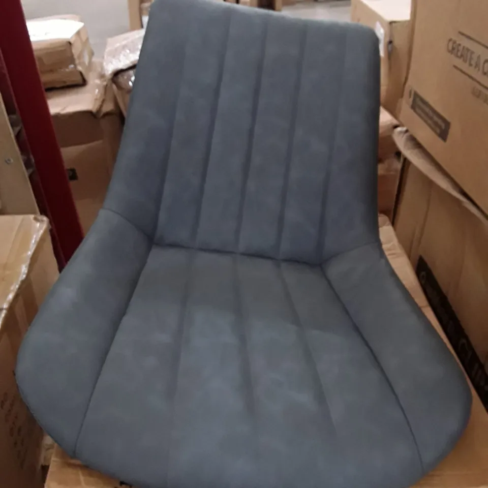 BOXED CLAIR SET OF 2 PU BLUE LEATHER DINING CHAIR