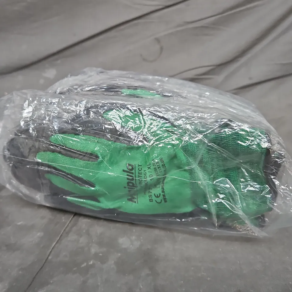 10 X PAIRS OF MANIPULA PROTECTIVE WORK GLOVES - XL