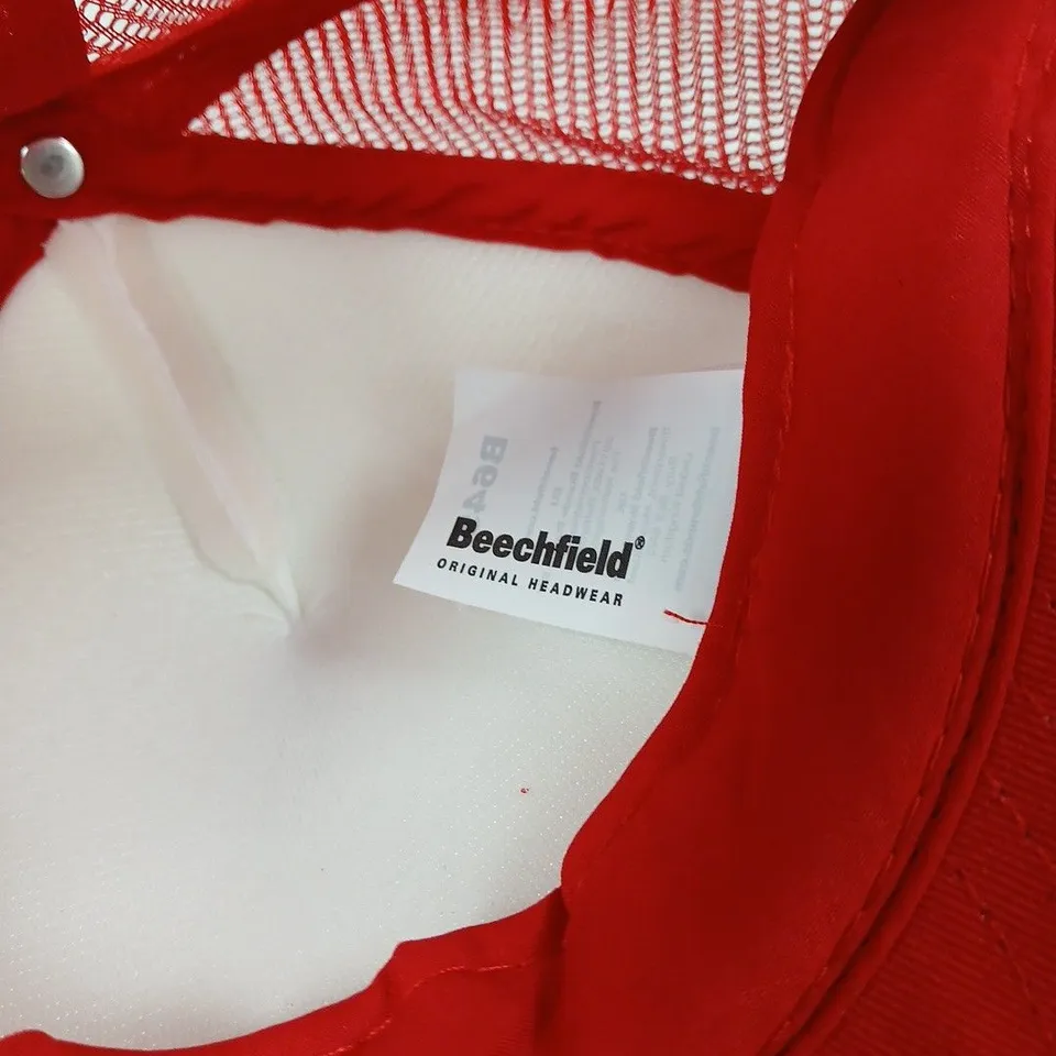 BEECHFIELD CAP – RED WITH RUST-EZE 95 MOTIF, BEECHFIELD ORIGINAL HEADWEAR