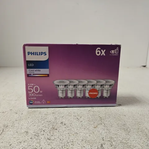 PHILIPS LED COOL WHITE 4000K BULBS SET OF 6