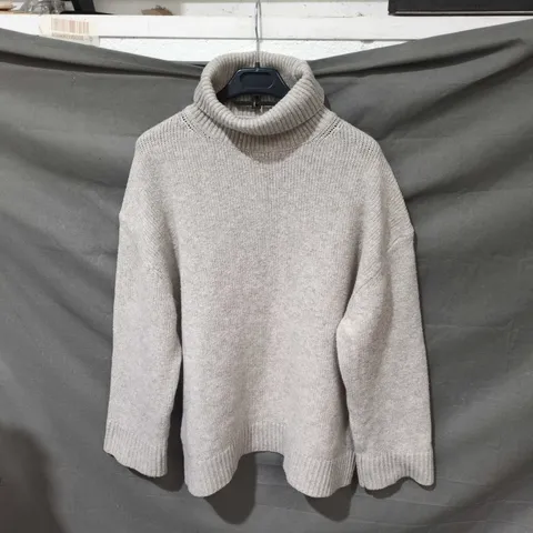 H&M BEIGE KNIT TURTLENECK JUMPER – EU S (US S)