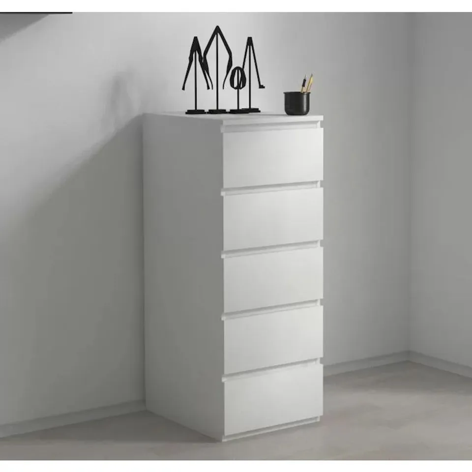 BOXED DECKLAND 5 DRAWER CHEST IN WHITE (2 BOXES) 