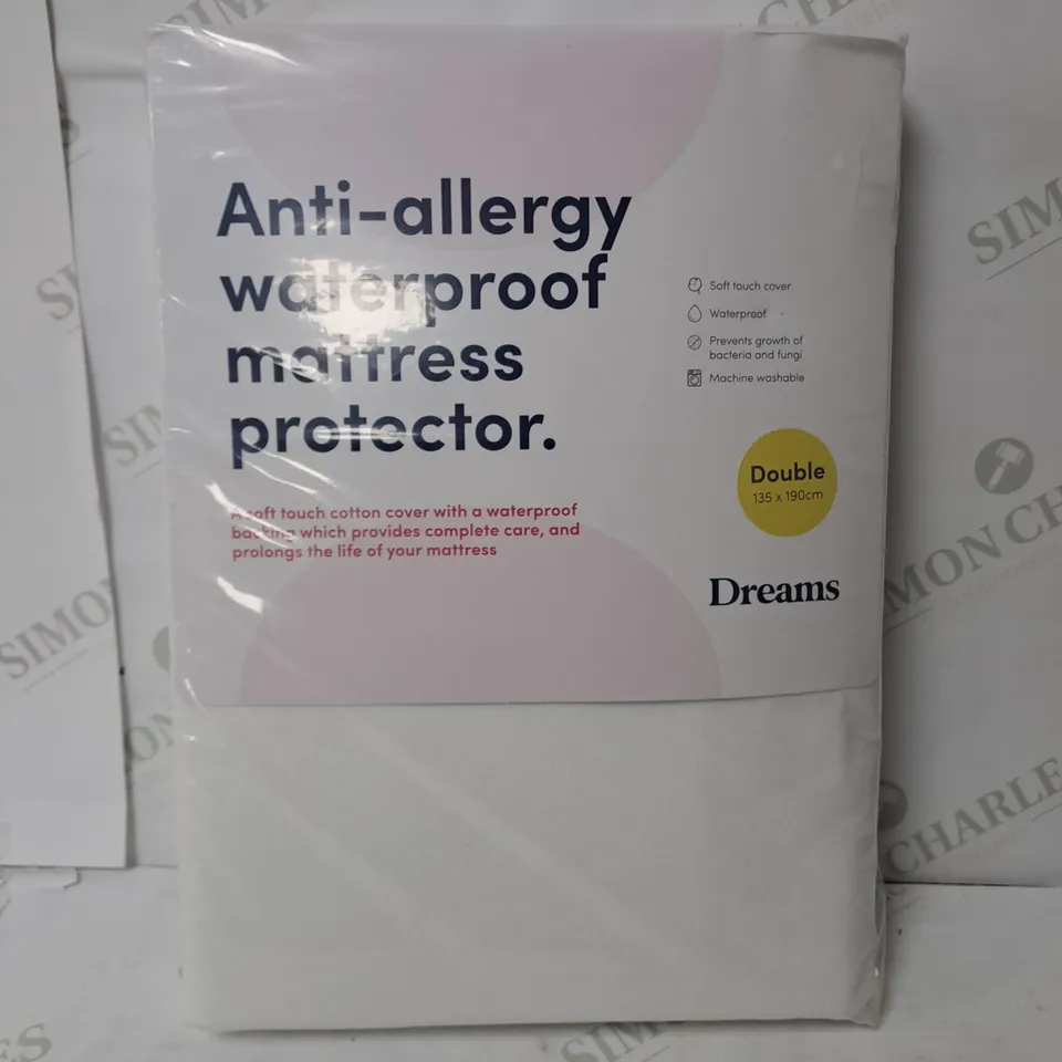 DREAMS ANTI-ALLERGY WATERPROOF MATTRESS PROTECTOR DOUBLE 