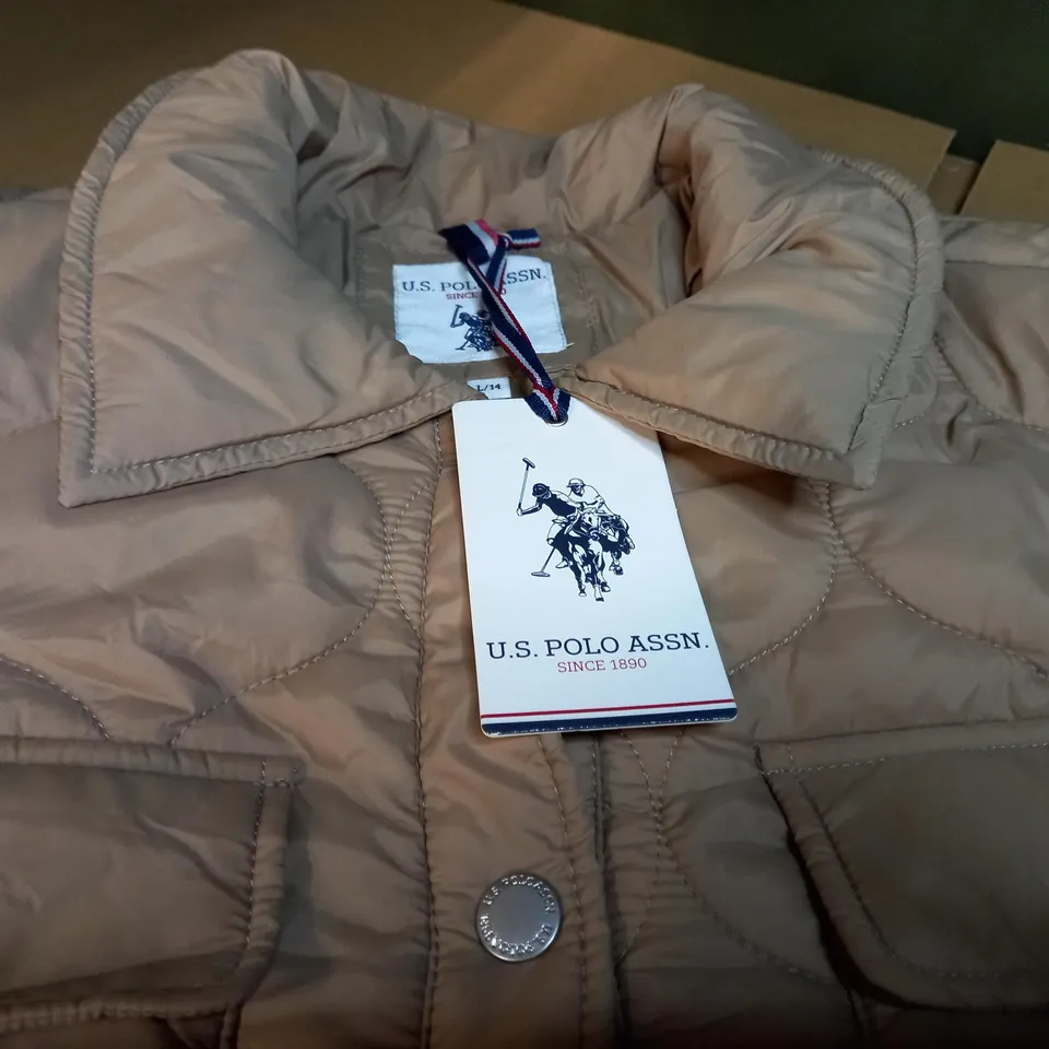 U.S POLO ASSN STONE/LOGO PADDED JACKET - LARGE
