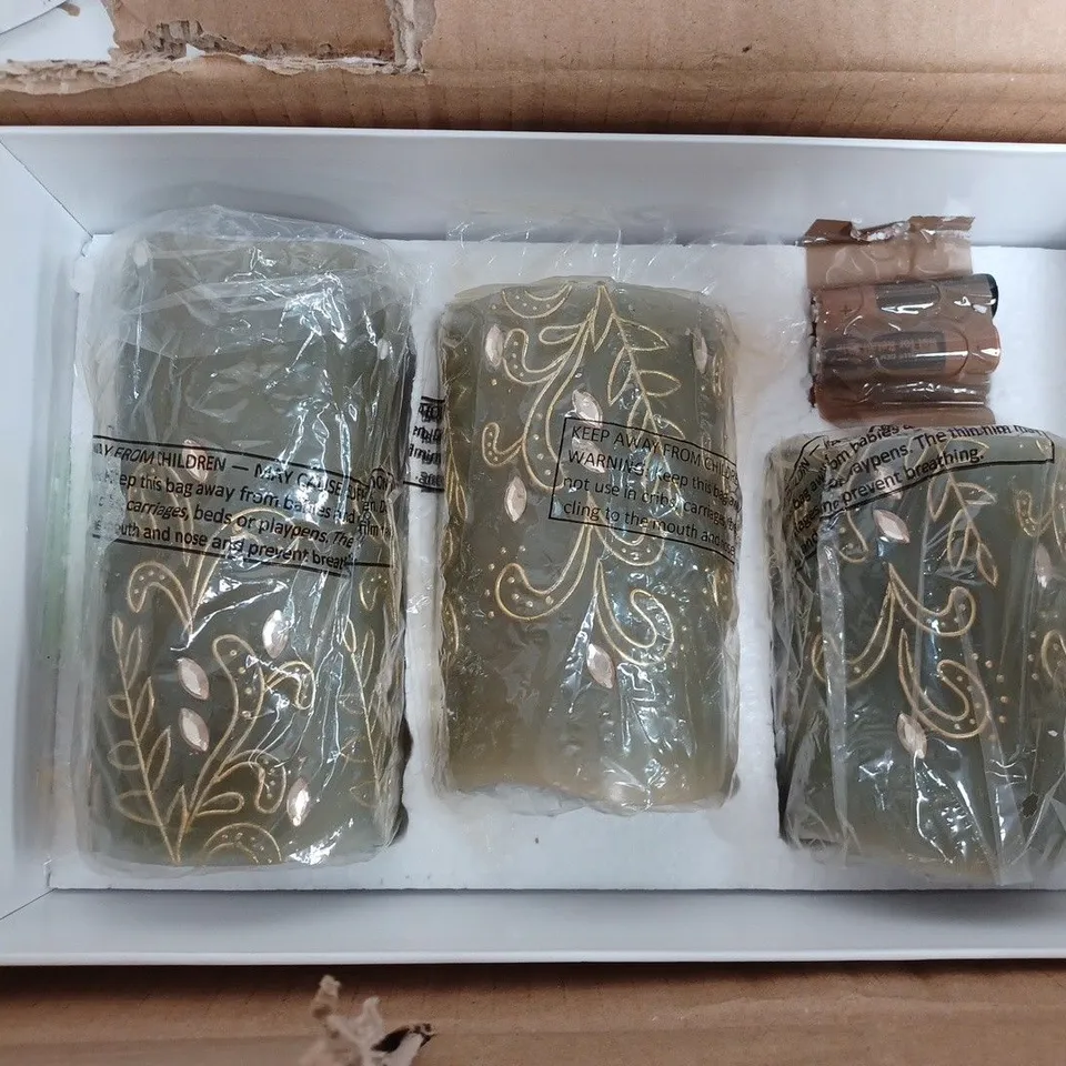 ALISON CORK SET OF PRE LIT FLAMELESS CANDLES