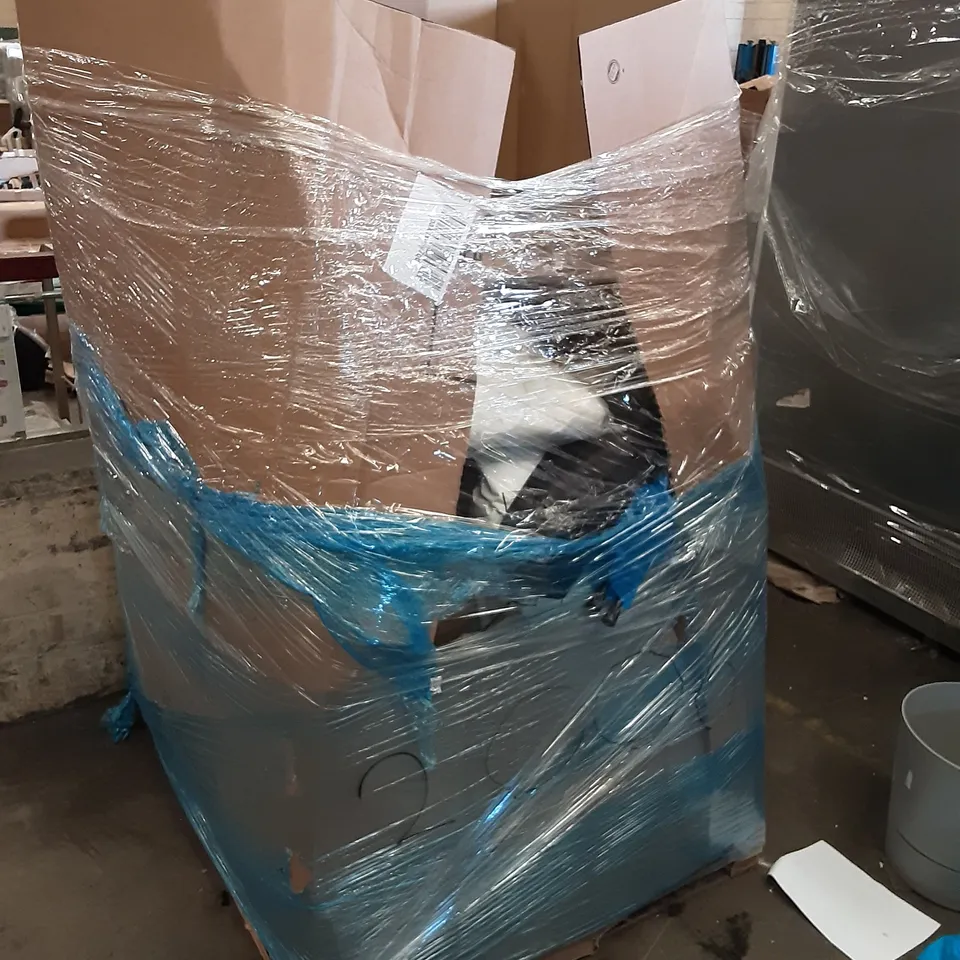 PALLET OF ASSORTED PRODUCTS INCLUDING BFULL POPUP TENT, CEILING FANS WITH LED LAMP, ELHO ALL IN ONE PLANT POT, RETRACTABLE BABY GATE, ZENPH 