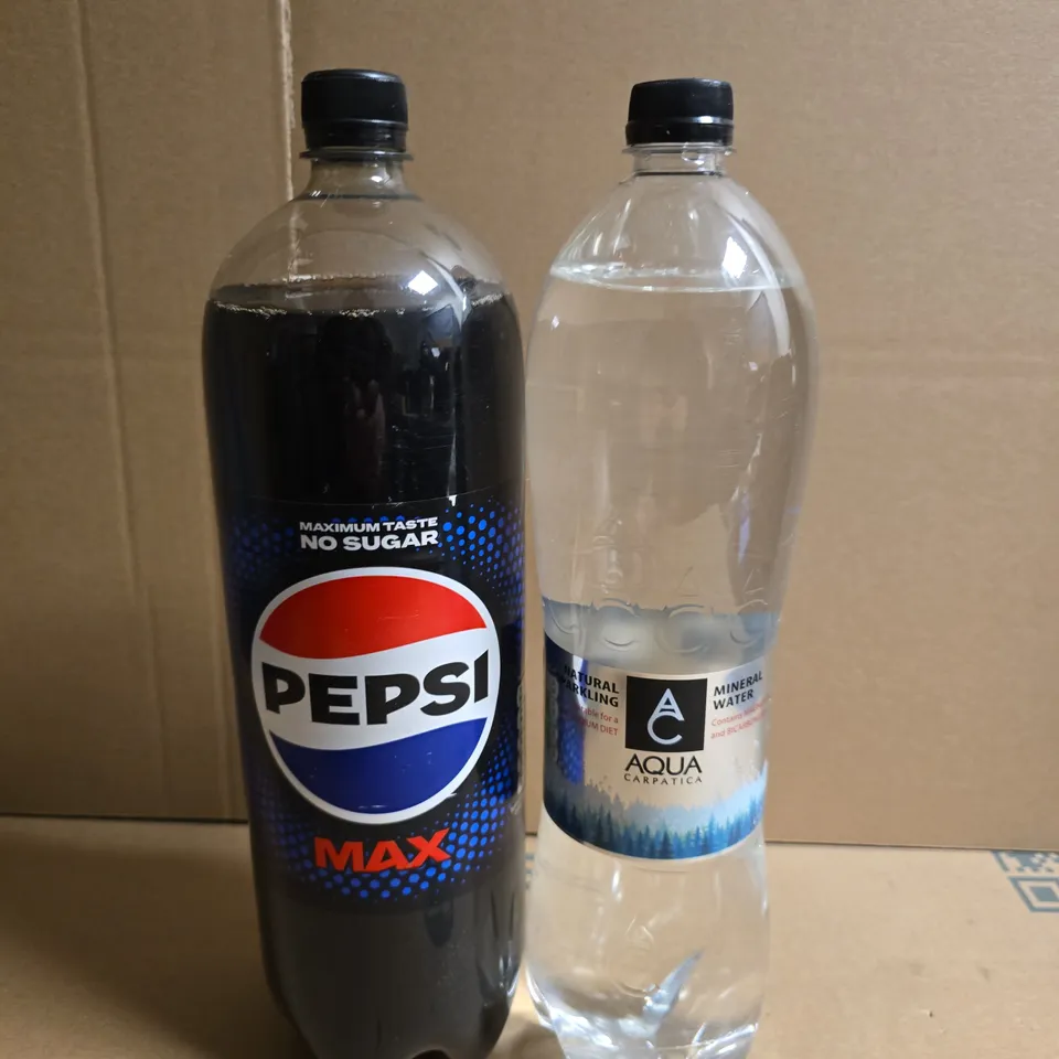 PEPSI MAX & AQUA CARPATICA MINERAL WATER BOTTLES - X4 