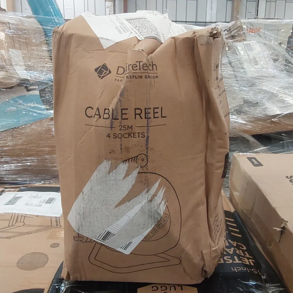 BOXED DESIRETECH 25m 4 SOCKET CABLE REEL 