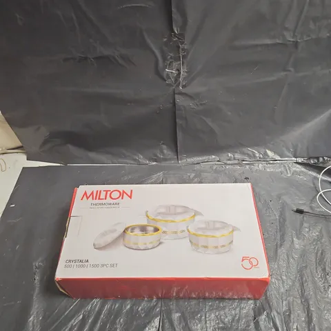 MILTON CRYSTALIA THERMOWARE INSULATED CASSEROLE 3-PIECE SET (500/1000/1500)