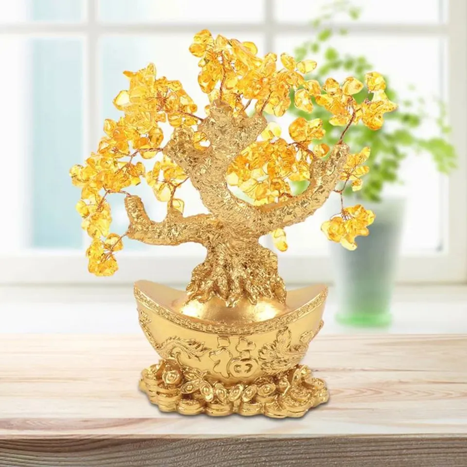 BOXED JOSELYN FORTUNE CITRINE CRYSTAL BONSAI DESKTOP MONEY TREE (1 BOX)