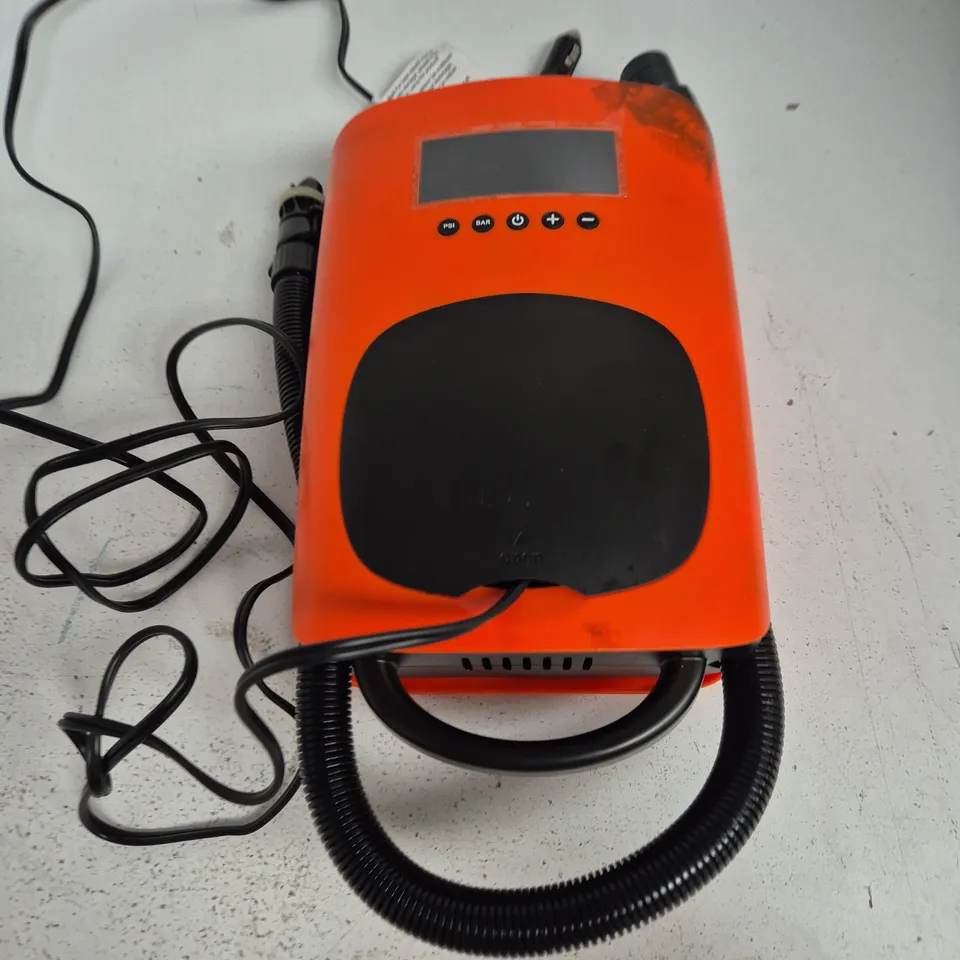 PORTABLE ELECTRIC AIR PUMP – 12V DC, ORANGE
