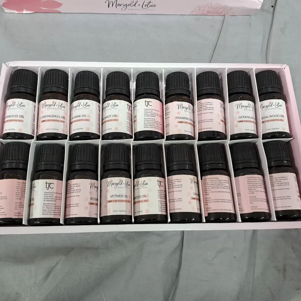 Aroma Essential Oils Set – 18 x 10ml Bottles, Pink Box (Made in India)