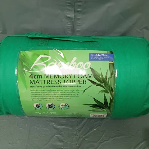 BAMBOO 4CM MEMORY FOAM MATTRESS TOPPER - DOUBLE