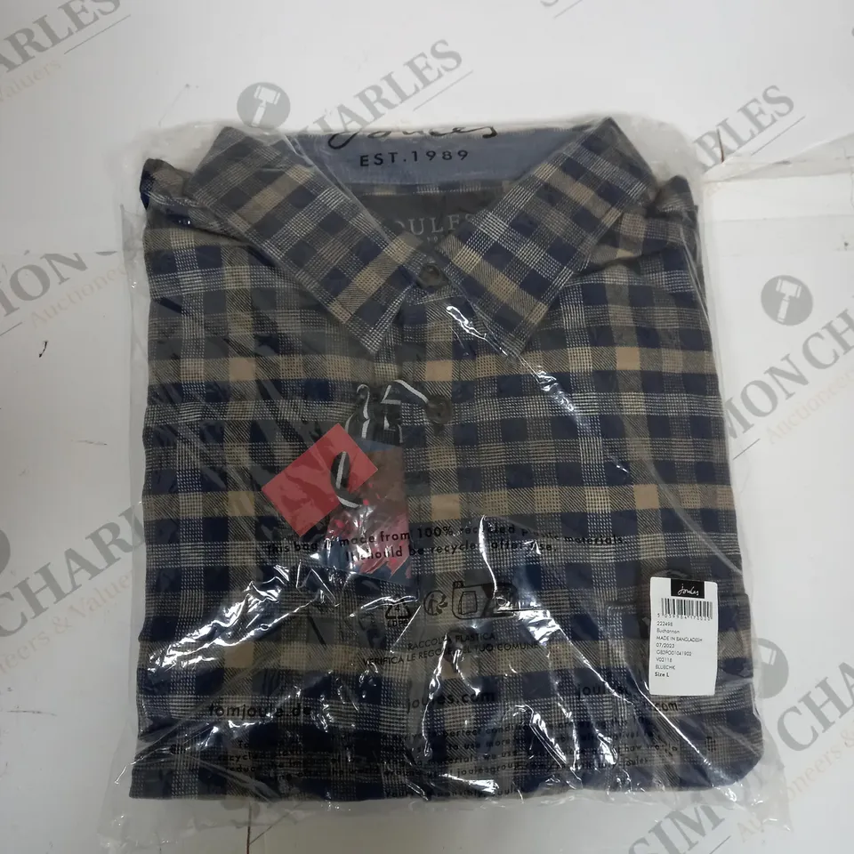 BAGGED JOULES CHEQUERED BUTTONED SHIRT SIZE L