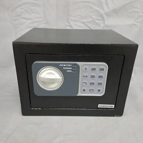 BLACK METAL SAFE WITH ELECTRONIC KEYPAD AND FRONT DIAL LOCK