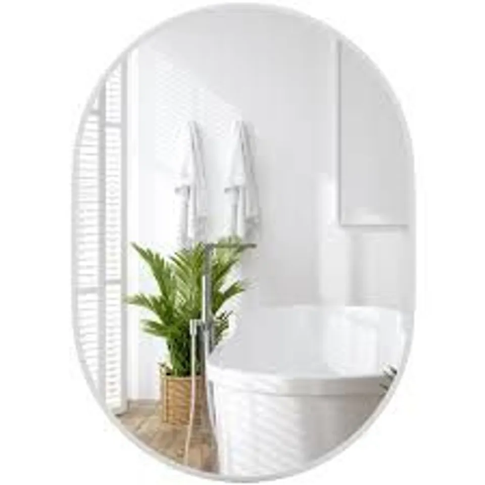 COSTWAY RUNWAY OVAL BATHROOM MIRROR WITH SHATTER PROOF FILM 70 X 50CM