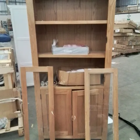 LARGE PINE DISPLAY CABINET (DOORS NEED TO BE FIXED)