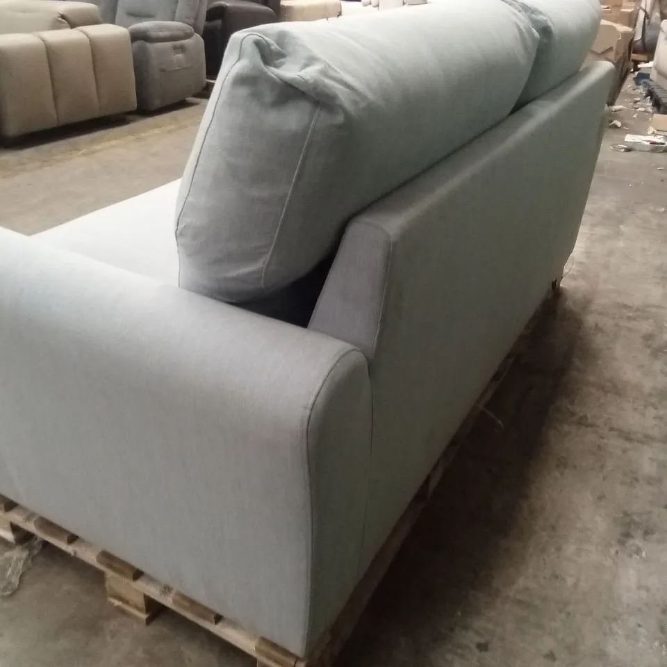 QUALITY DESIGNER ITALIAN MADE 3 SEATER SKY BLUE FABRIC SOFABED