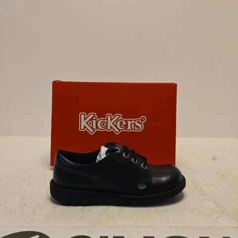KICKERS BLACK LEATHER SHOES – UK 4 (EU 37) – BOXED