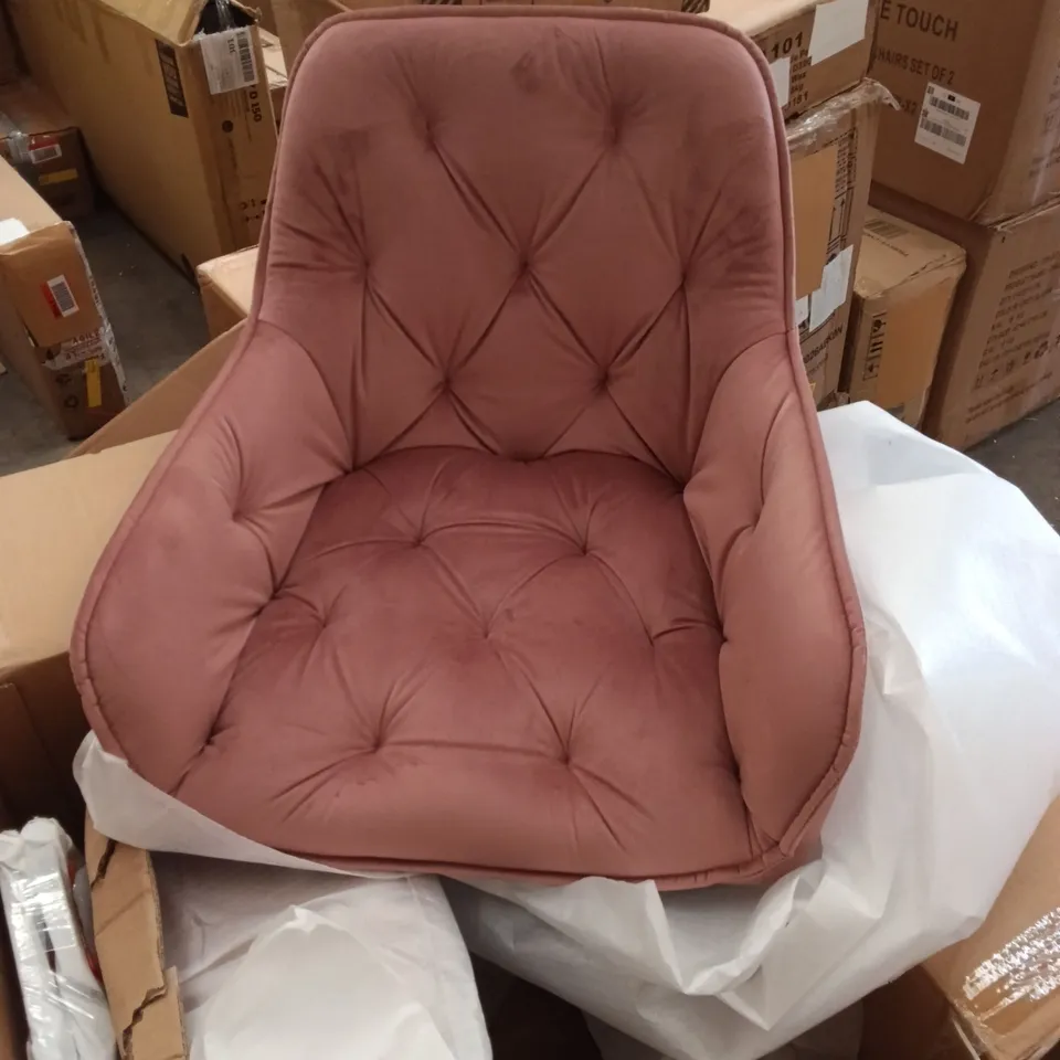 BOXED VELVET DINING CHAIRS (SET OF 2) - ROSE (1 BOX)