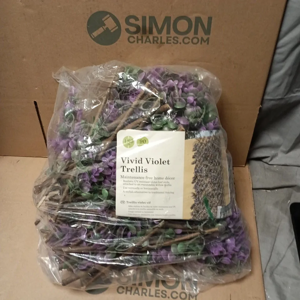 VIVID VIOLET TRELLIS – ARTIFICIAL PLANT ARRANGEMENT (GARDEN ORNAMENT) 180CM X 90CM