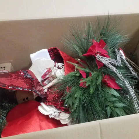 PALLET CONTAINING ASSORTED CHRISTMAS PRODUCTS & DECORATIONS INCLUDING CRACKERS, WRAPPING PAPER, WREATHES & STOCKINGS
