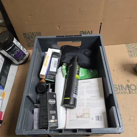 TOTE OF APPROXIMATELY 20 ASSORTED COSMETICS TO INCLUDE: OSMO SCALP THERAPY SHAMPOO 