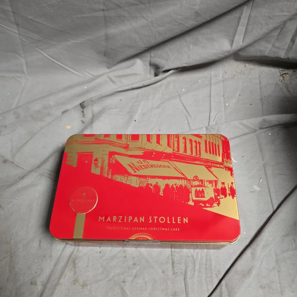 NIEDEREGGER MARZIPAN STOLLEN TIN – TRADITIONAL GERMAN CHRISTMAS CAKE