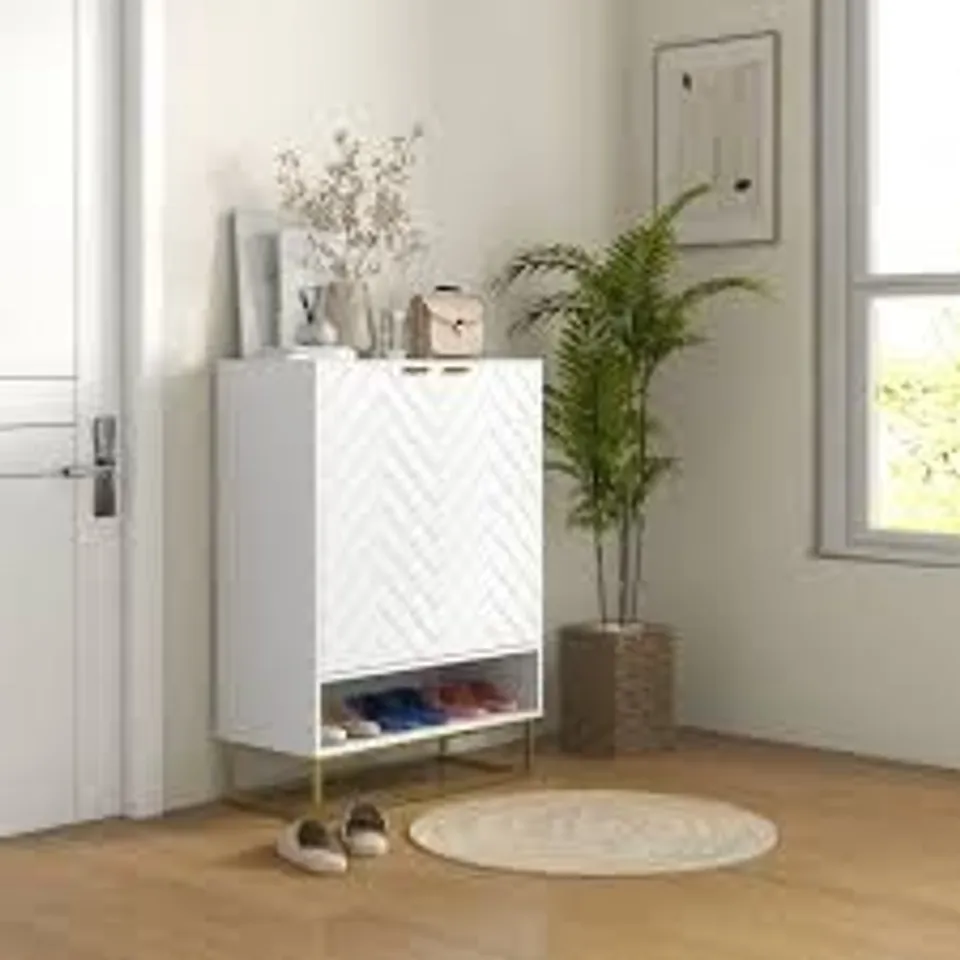 BOXED 12 PAIR SHOE STORAGE CABINET (1 BOX)
