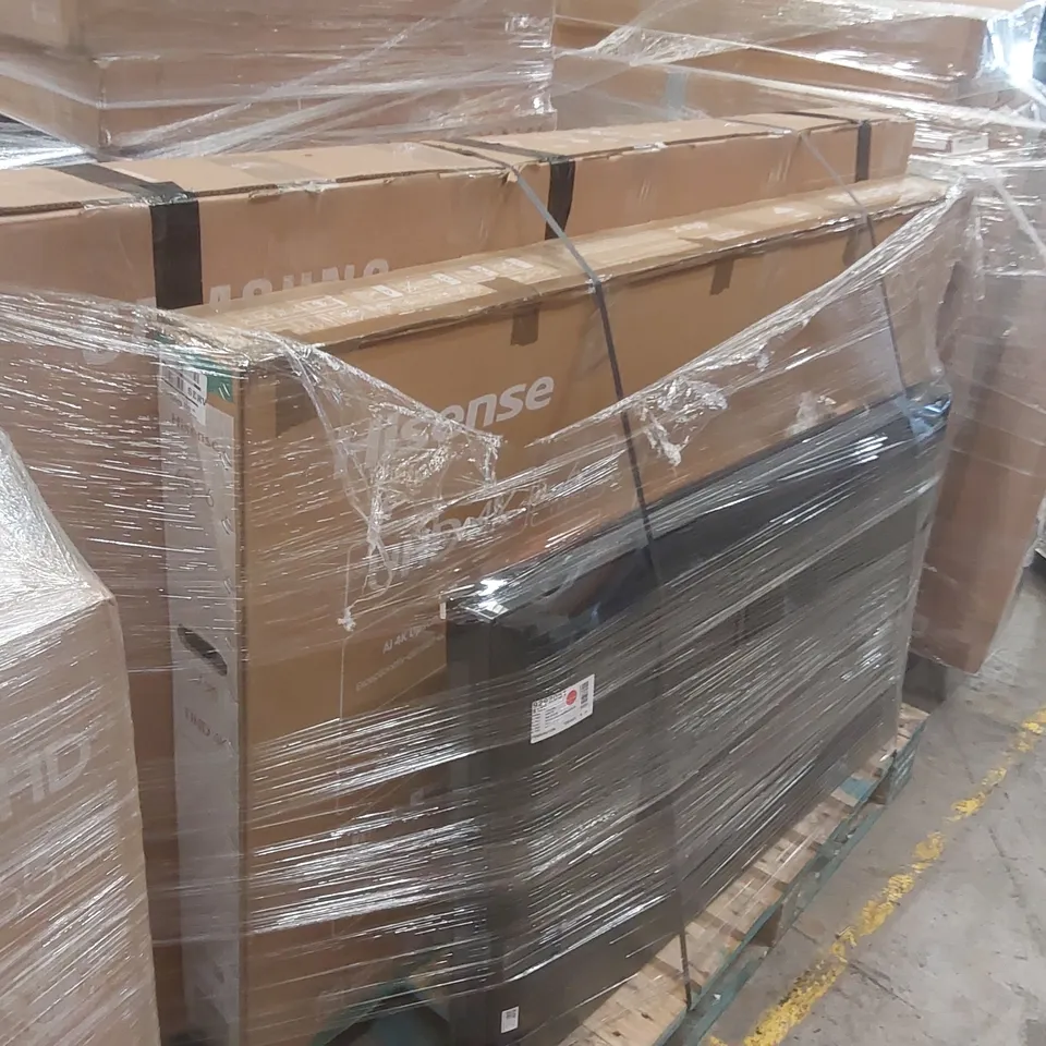 PALLET CONTAINING A LARGE QUANTITY OF ASSORTED DAMAGED TVs