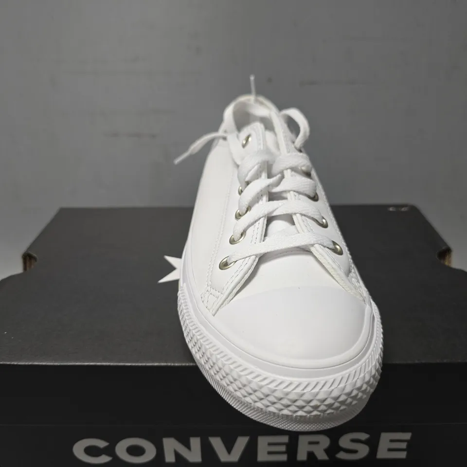 BOXED CONVERSE WHITE TRAINERS  - UK 5