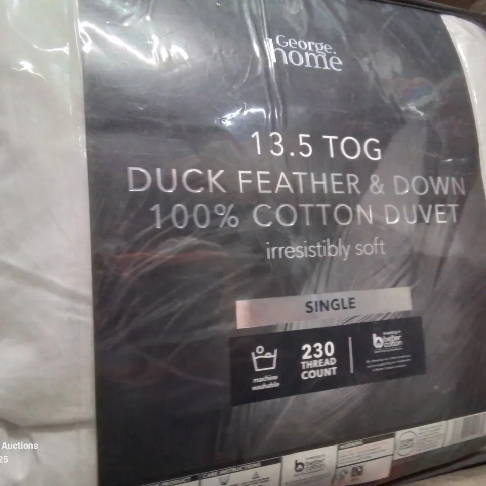 BAGGED 13.5 TOG DUCK FEATHER AND DOWN 100% COTTON DUVET 