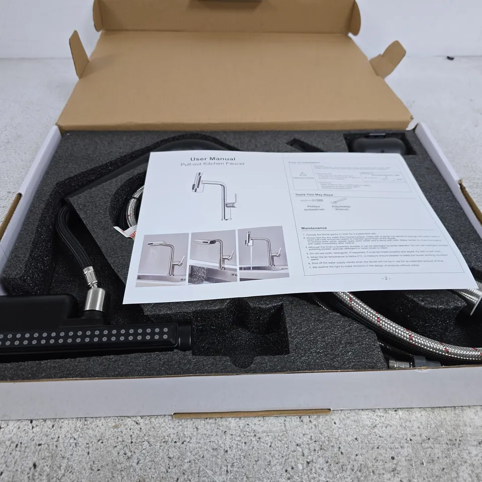 BABOAN KITCHEN TAP WITH FLEXIBLE HOSES – BOXED