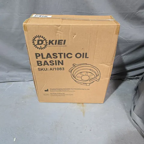 BOXED DKIEI PLASTIC OIL BASIN – ROUND, BLACK WITH HANDLES (SKU AI1083)
