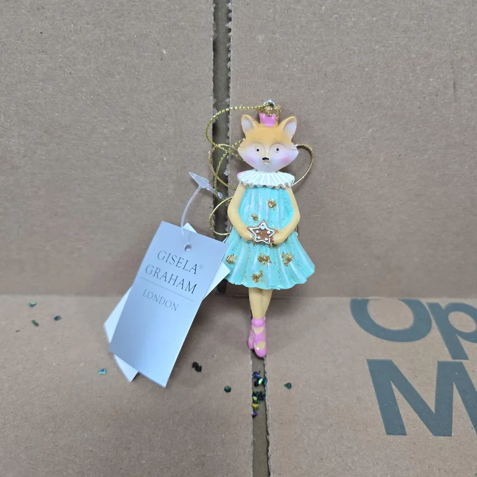 BOX OF APPROXIMATELY 12 GISELA GRAHAM FOX HANGING TREE DECORATIONS