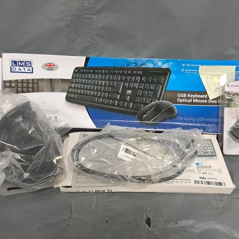 APPROXIMATELY 10 ASSORTED ELECTRICAL ITEMS TO INCLUDE KEYBOARD & MOUSE COMBO, BLUETOOTH KEYBOARD, SIM CARD READER, ETC - COLLECTION ONLY