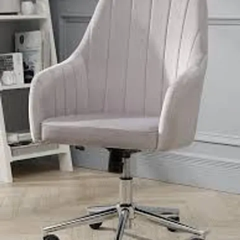 MOLBY FABRIC OFFICE CHAIR - GREY CHROME - COLLECTION ONLY