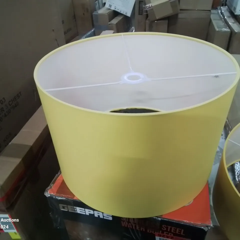 SET OF 2 YELLOW DRUM LAMP SHADES