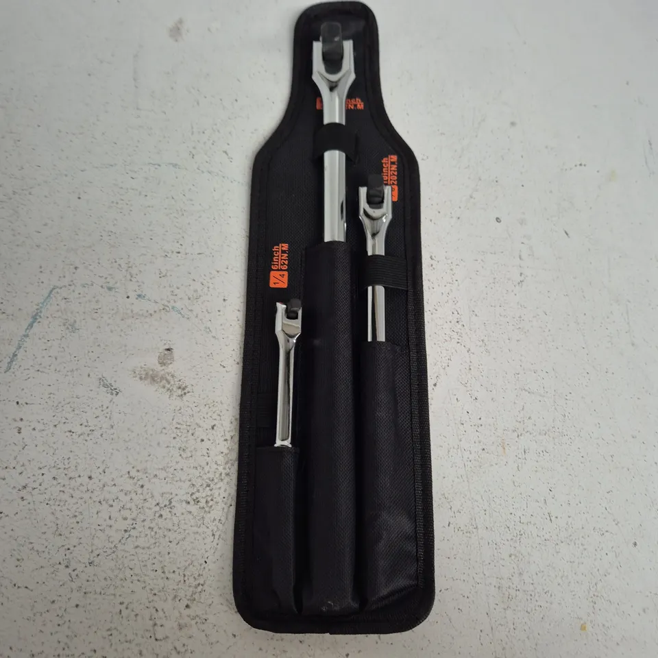 TORQUE WRENCH SET (3-PIECE) WITH CARRY CASE — 6IN & 10IN WRENCHES (1/4IN & 3/8IN DRIVES)