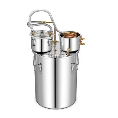 BOXED 38L STAINLESS STEEL WATER ALCOHOL DISTILLER 3 POTS MOONSHINE STILL