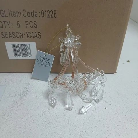 LOT OF 6 BRAND NEW GISELLA GRAHAM CHANDELIER HANGING TREE DECORATIONS 