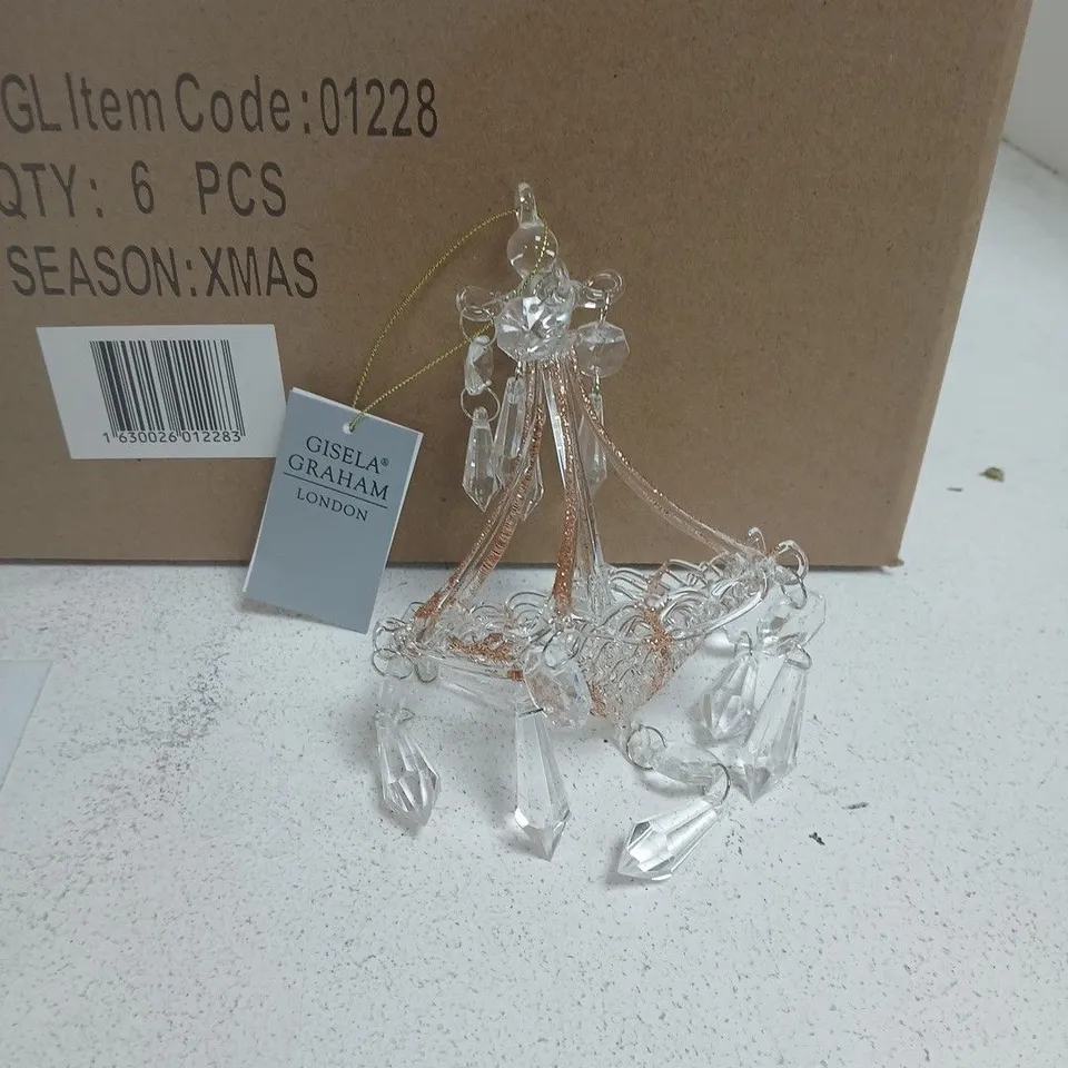 LOT OF 6 BRAND NEW GISELLA GRAHAM CHANDELIER HANGING TREE DECORATIONS 