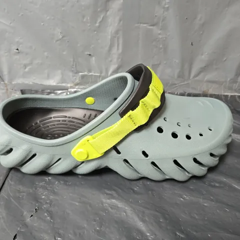 UNBOXED PAIR OF CROCS ECHO CLOGS IN GREY - M 12